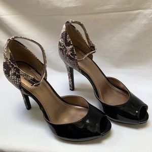 BCBG Snakeskin and black heel